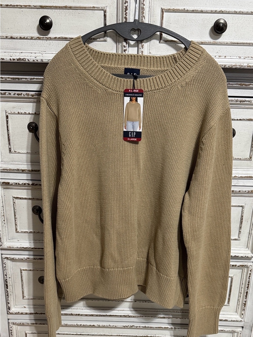GAP Women's Crew Neck Sweater - Tan XL